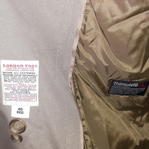 Men trench thinsulated London Fog coat - Picture 3 of 3